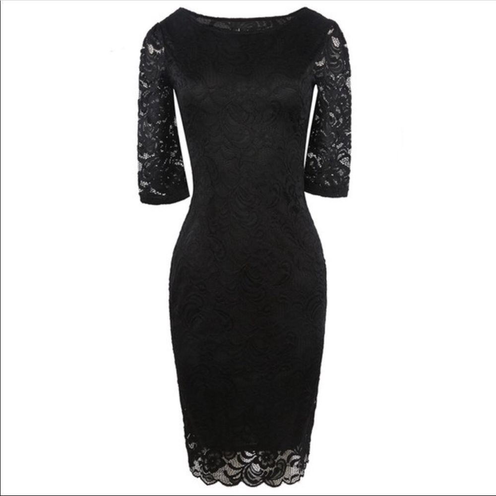 Jane Norman London Black Pencil Mid-length Dress